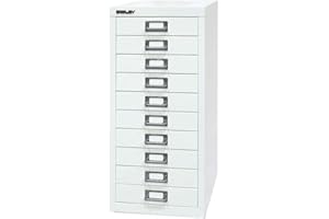 BISLEY Serie 29 MultiDrawer™, DIN A4, 10 cajones, blanco tráfico.