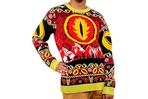 Pull de Noël Le Seigneur des Anneaux Merchoid Homme ou Femme - Pull Officiel Le Seigneur des Anneaux - Col Roulé - Manche Longue - Acrylique - Unisex-Adulte - Multicolore - Uni - Hiver