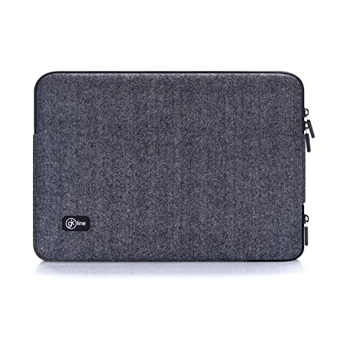 gk line Tasche Tweed Universal Notebook Laptop MacBook Netbook Tablet Schutzhülle Etui schwarz wasserresistent bis 15″-15.6″ innen ca. 385 x 275 mm - 7
