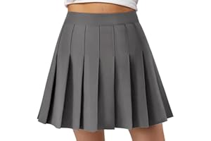 DRESHOW Mujer Elástica Plisada Minifalda Básica Informal Corto Falda