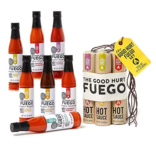 The Good Hurt Fuego, set regalo con chili piccante: una collezione di 7 salse piccanti da tutto il mondo Sapori