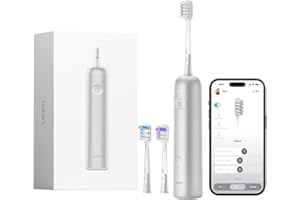 Laifen Cepillo de dientes eléctrico Wave, oscilación y vibración, cepillo de dientes sónico eléctrico para adultos con 3 cabezales, impermeable IPX7, magnético, recargable, cepillo de dientes de viaje