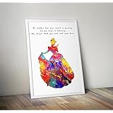 Disney inspirierte Aquarell von Aschenputtel A2 Größe 16,5 x 23,4 Zoll