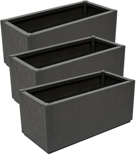 Pflanzkasten Kubus Anthrazit – Ca. 80x30x27 Cm, 32 Liter – Witterungsbeständiger Kunststoff Für Garten, Terrasse, Balkon