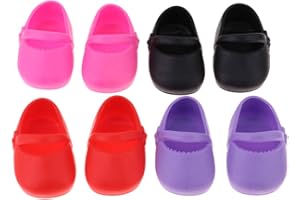 P Prettyia 4 Pairs Plastic Single Shoes Flats for 16inch Sharon Dolls Clothing Accessories