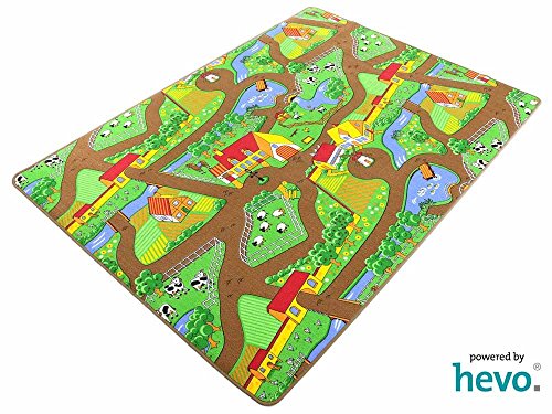 Preisvergleich Produktbild Mein Dorf HEVO ® Strassen Spielteppich / Kinderteppich 145x200 cm