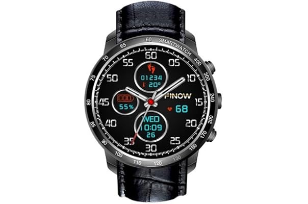 Buy OMNiX Finow Q7 1.3 Inch HD Full Round Touch Screen Smartwatch (Black,  Metallic Fiber) Online at Low Prices in India - Amazon.in