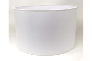 ARG LIGHTING Zylinder Lampenschirm Baumwolle Stoff handgefertigt für Deckenleuchte, Tischleuchte, Stehlampe (Weiß, 25 cm Durchmesser 20 cm Höhe)
