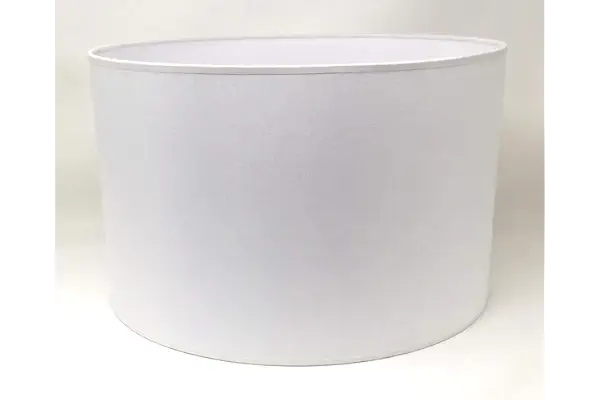 Pantalla Cilíndrica con tela de Algodón, hecha a Mano para Lámpara de Techo, Lámpara de mesa, Lámpara de pie (50 cm Diámetro, 25 cm Altura, Blanco)