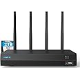 Reolink 4K 12CH Wi-Fi 6 NVR, Built-in 2TB HDD, Expandable to 16TB, 2.4/5 GHz WiFi, For Reolink WiFi & Battery Cameras (except 4G Cameras), 24/7 Recording for Home Security Camera System, RLN12W