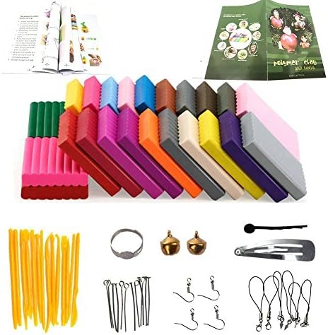 Polymer Clay, 24 Colors modelling clay Safe and Nontoxic Soft with 14 Tools and Accessories, Best Gift for kids (24)