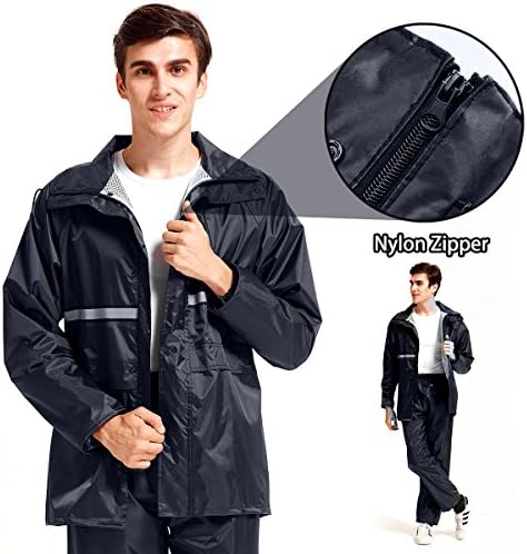 Udenx Bicycle Waterproof Raincoat Suit Uphen Wild Leisure Fashionable Wind-guard Material ◎ Hiking Mountain Climbing Camping Seaside Fishing Both Men and Women &amp; Rainy and Sunny (Navy, XXXL)dated &amp; Thickness Strengt