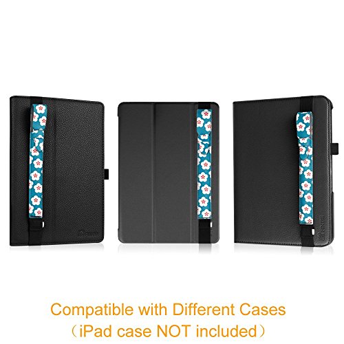 Fintie Apple Pencil Halter – Premium Kunstleder Hülle mit USB-Adapter-Tasche, kompatibel mit iPad Pro 9,7, iPad Pro 10.5 & iPad Pro 12.9 Schutzhüllen, Fleur bleu - 8