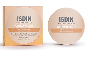 ISDIN Fotoprotector Compact Light SPF 50 (10 g) | Protection Solaire Visage Compacte | Texture Légère à Absorption Immédiate