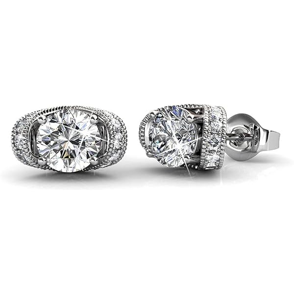 14K White Gold Plated Cubic Zirconia Stud Earrings - Hypoallergenic Pack Of 4 Pairs, 3/4/5/6mm - View #8