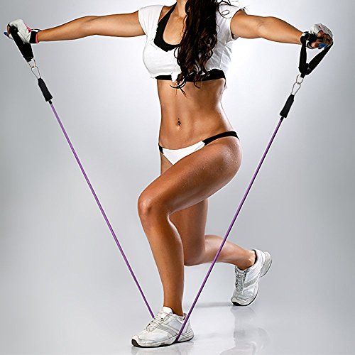 MORECOO Fitness Expander Tube 11-teilig set, mehrfarbig Karneval - 2