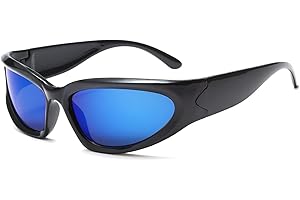 Long Keeper Sonnenbrille für Kinder - Sport Kinder Sonnenbrillen Y2K Wrap Around Futuristisch Ovale Brille UV400 für Mädchen Jungen, One Size mit Brillenetui