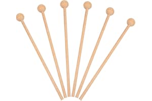 AIPAIDE 6pcs Baquetas de Percusión, Palos de Madera para Instrumento, Mazos de Percusión de Madera para Xilófono, Tambor, Campana (Color de Madera)