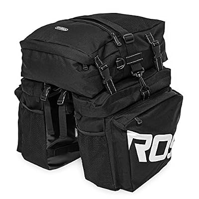 LifePlus Sac de Vélo Sacoche à Vélo Porte-Bagages Arrière Fibre de Polyester Imperméable à l'eau et Résistant aux Déchirures (Noir)