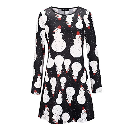 Preisvergleich Produktbild 2018JYJM Damen Kleid Abendkleid Schulterfreies Jerseykleid Skaterkleid Knielang Elegant Festlich Asymmetrisches Partykleid Gardenwed Frauen RetroWeihnachten gedruckt Cocktailkleid 4 Stil S-XXL