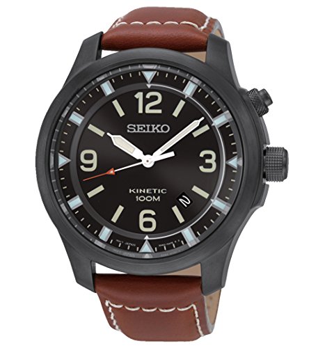 Seiko Herren-Armbanduhr Kinetic Analog Quarz Leder SKA691P1 Seiko Herren-Armbanduhr Kinetic Analog Quarz Leder SKA691P1