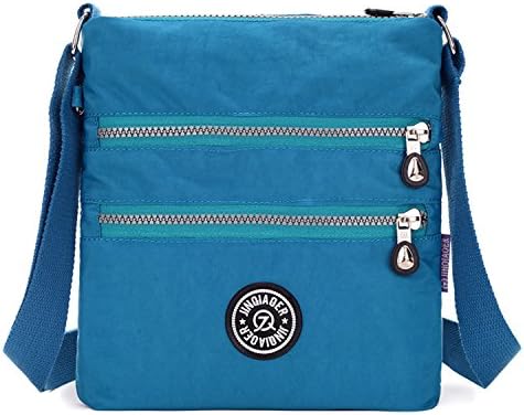 Tiny Chou Multilayer Zipper Pockets Water Resistant Nylon Fabric Crossbody Bag Shoulder Bag for Girl