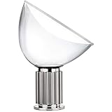 FLOS Taccia Small LED Lampada Da Tavolo Argento F6604004 Design Castiglioni 1962