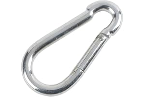 HARDWARE-SOLUTIONS Hardware Solutions - 10 x M8 Snap Hooks/Caribiner clips For Hanging Key Fobs, Pet Leads and Securing Chains & Ropes - M8 - Zinc Plated - Pack of 10