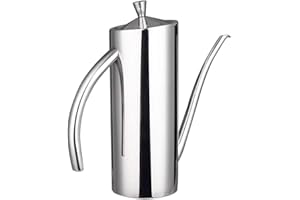 Lanhope Olio Bottiglia in Acciaio Inossidabile 700ml con Manico Olio d'oliva Versatore Tappo Pentola Salsa di Soia Aceto Drizzler Beccuccio Antigoccia Resistente al Calore per Cucina Ristorante