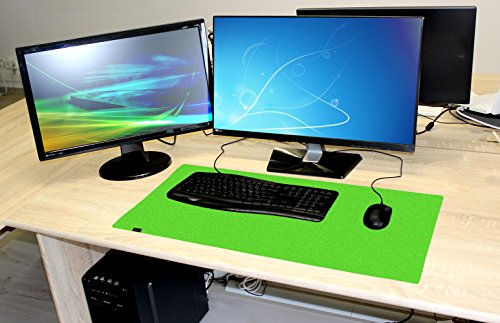 Designer Filz Schreibtischunterlage grün in XXL (ca. 40x80cm groß). Originelle Schreibunterlage – besonders weich und komfortabel. Die coole Alternative zur Papier- oder Leder Schreibtischunterlage. - 2
