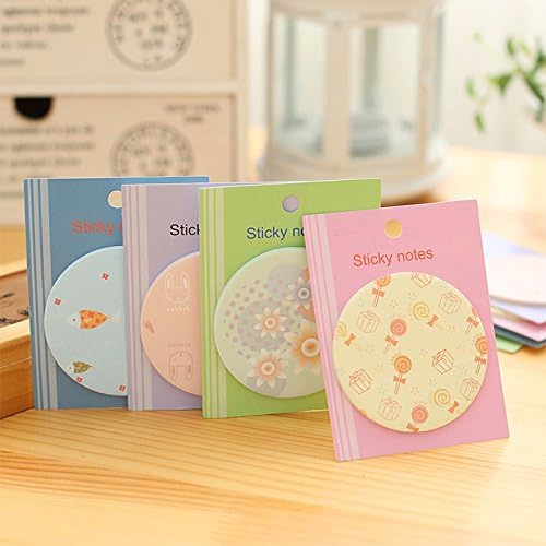 1 PCS Cute Round Memo Sticker Bookmark Index Tab Pads Flags Sticky Notes Message Note Scratch Pads-Random
