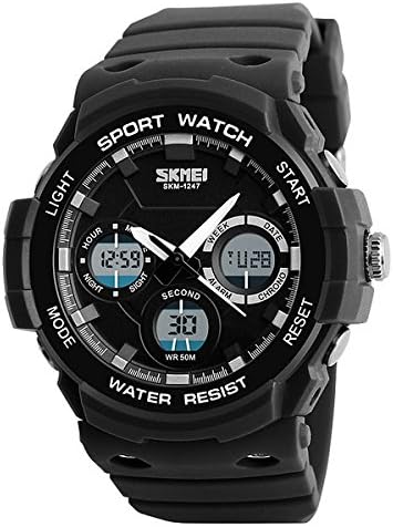 LONGQI WATCH SKMEI Dual Display Digital Sports Men Watches with 5 Bar Waterproof Outdoor Military Wristwatch