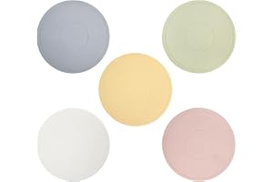 Marjoramy 5 Piezas Salvamanteles de Silicona 15cm, Resistente al Calor Posavasos, Salvamanteles Ollas Calientes, Protector Sartenes Silicona, Base Redonda para Ollas Sartenes, Antideslizante