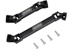 INJORA Crawler Drive Shaft Hardened Steel Drive Shaft for SCX24 C10 JLU Bronco Base Camp 4Runner Upgrate,2PCS