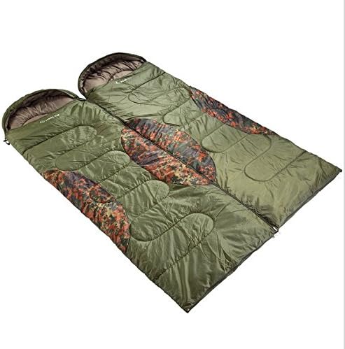 Camp Life Adult 710228911186 Hollow Cotton Envelope Sleeping Bag with Hood, Camouflage