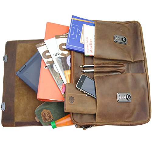 BARON of MALTZAHN Laptoptasche Aktentasche Lehrertasche RUBENS aus braunem Leder   Lederpflege