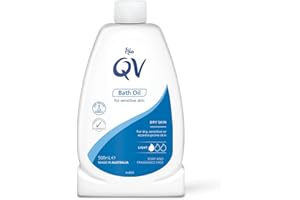 QV Bath Oil (500 ml) Moisturising Bath Soak for Sensitive Skin, Relief from Dry Itchy Skin, Gentle pH Balanced Formula, Fragrance Free, Soap Free, Non Greasy, Noncomedogenic Bath Soak