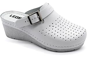 LEON 1000 Skórzany Chodaki Mule Kapcie Pantofle, Damskie