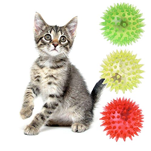 Lunji Lumineux Balle Jouets pour Chien Chat - 3 Pièces - Coloris Aléatoire