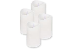 ‎TOCI ToCi LED Kerzen Weiß Ø 7,5 x 10 cm - 4er Set flammenlose Echtwachs-Kerzen - mit beweglicher Flamme und Timer - Adventskerzen Grablicher