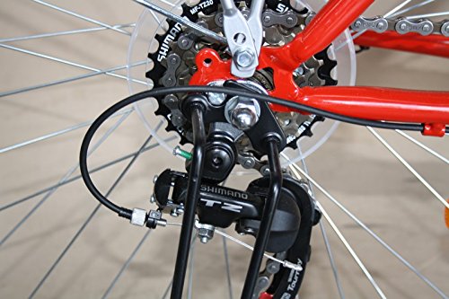 26 Zoll Fahrrad 18 Gang Shimano Kettenschaltung StVZO tauglich Rot mit ALUFELGEN - 4