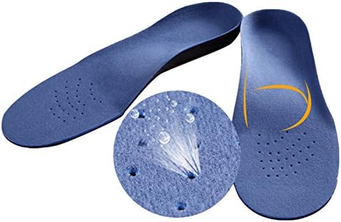 Insole correction flat foot correction foot pad inside and outside the character OX type leg massage pad breathable sweat (34-37, Blue&amp;black)