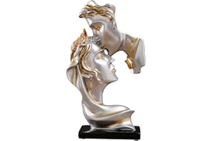 JXCBXJ Scultura Grigio,Coppia statua creativa bacio scultura,Statua Bacio d'Amore,Statuette Decorative Casa,statua romantica,Idea Regalo.