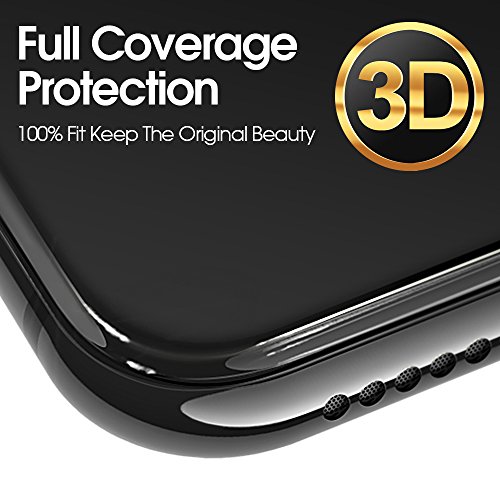 iPhone 8 7 Screen Protector, Humixx Slim 3D Curved Full Coverage Shatterproof 9H Tempered Glass Screen Protector [Anti-blue Light] [Anti Fingerprint] HD Screen Cover Film for Apple iPhone 8/7 (Black)