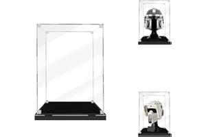 SWDZ Display Case for Lego Helmet LEGO Darth Vader Helmet, Acrylic Display Box, Dustproof Storage Show Case for Lego 75304 75328 76165 (NOT Included The Model), Size: 20x20x25cm