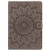 Produktbild iPad Pro 10.5 Hülle,Surakey iPad Pro 10.5 Smart Case Cover Leder Tasche Brieftasche Schutzhülle,Prägung Mandala Sonnenblume Malerei Muster PU Lederhülle Flip Wallet Case im Bookstyle Cover Hüllen Schale Stand Ständer Etui Karten Slot Smart Shell Cover Schutzhülle Etui Tasche für Apple iPad Pro 10.5, Grau
