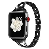 Gimartuk für Apple Armbanduhr Ersatz Band, Edelstahl Bling Strass 38/42 mm iWatch Armband Metall Armbanduhr Bands Jewelry Armband für Apple Watch Serie 3 2 1