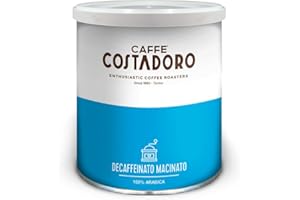 CAFFE' COSTADORO Caffè Costadoro - Costadoro Decaffeinato, 100% Arabica, Macinato - Lattina da 250g