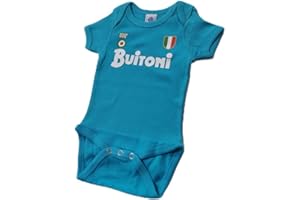 PR SERVICE PRS - Body Bodino Neonato tifoso napoli,100% Cotone Neonato Manica Corta,Bodino personalizzat estampato in Italy