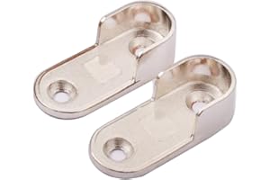 VIENTIANE Armario Tubo Almacenamiento Barras de Soporte,2 Piezas de Cojinete de Tubo de Armario de Metal para Soporte de Varilla de Tubo de Gabinete (Diámetro 16 mm)